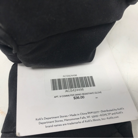 APT. 9 Commuter (Wind Resistant) Glove, Size L/XL - Black Women's - Picture 5 of 11